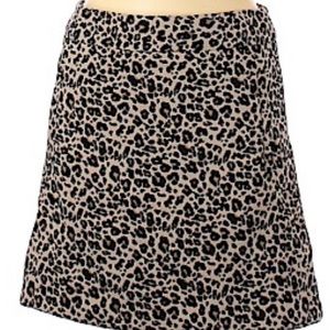 Loft petite cheetah print casual skirt w/pockets